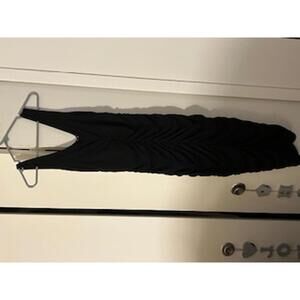 Black Ruched Midi Dress by Fashion Nova, Size M